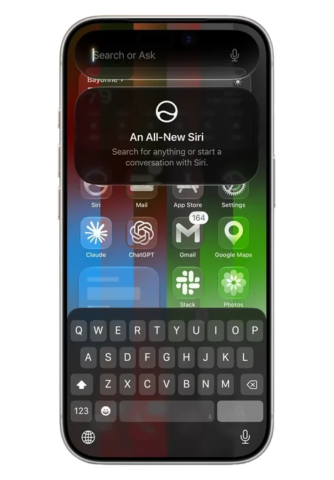 iPhone running the iOS 28 public beta (concept)